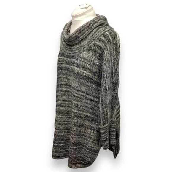 Thistle & Lavender Women’s Cowl Neck Tunic Sweater, Gray, size L - Picture 2 of 7